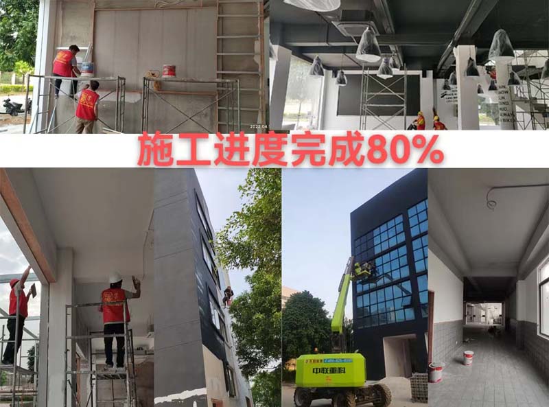 南寧英輪名駒摩托車4S店裝修施工進度完成80%—燦源裝飾